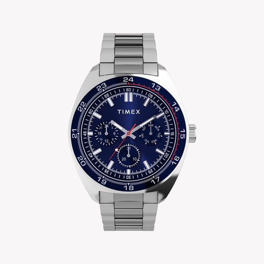 Mens Silver-Tone Case & Bracelet with Blue Dial TW2Y22700 | Stylish Watch-0
